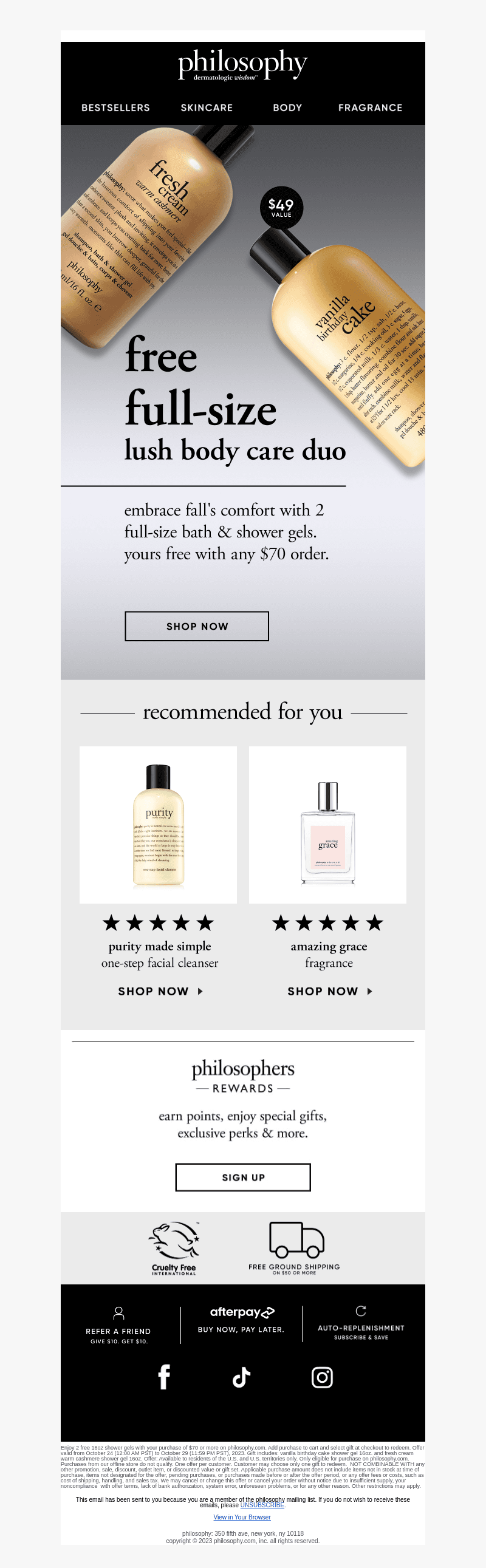 Open Me for 2 Free Shower Gels (A $48 Value)