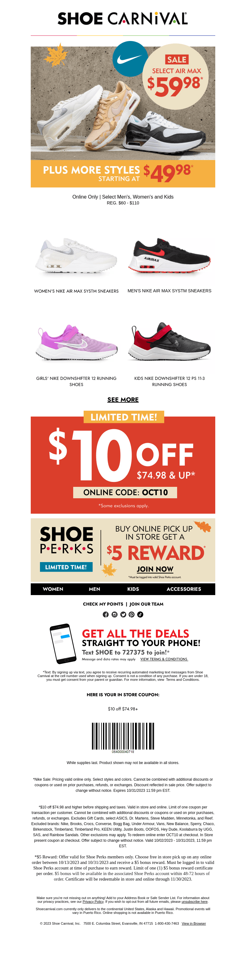 Score $59.98 Air Max Now!