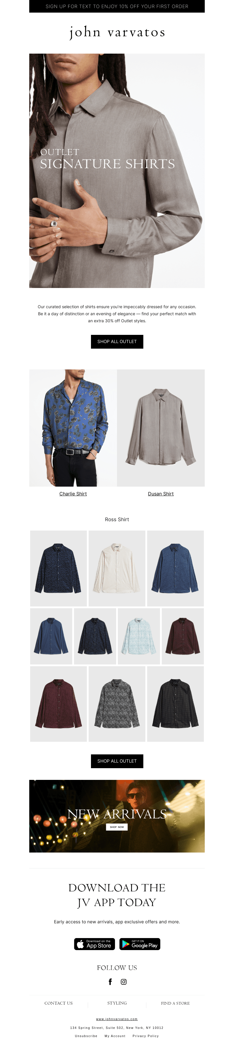 Extra 30% off JV Outlet’s finest shirts