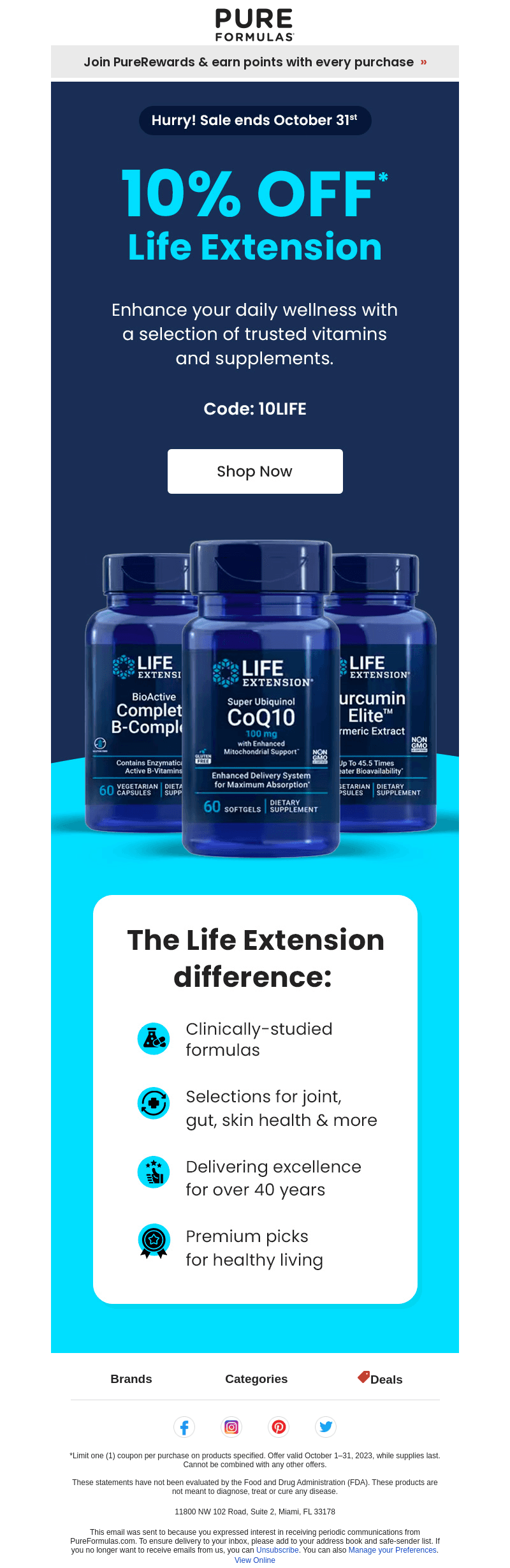 Ends soon! 10% off all Life Extension products