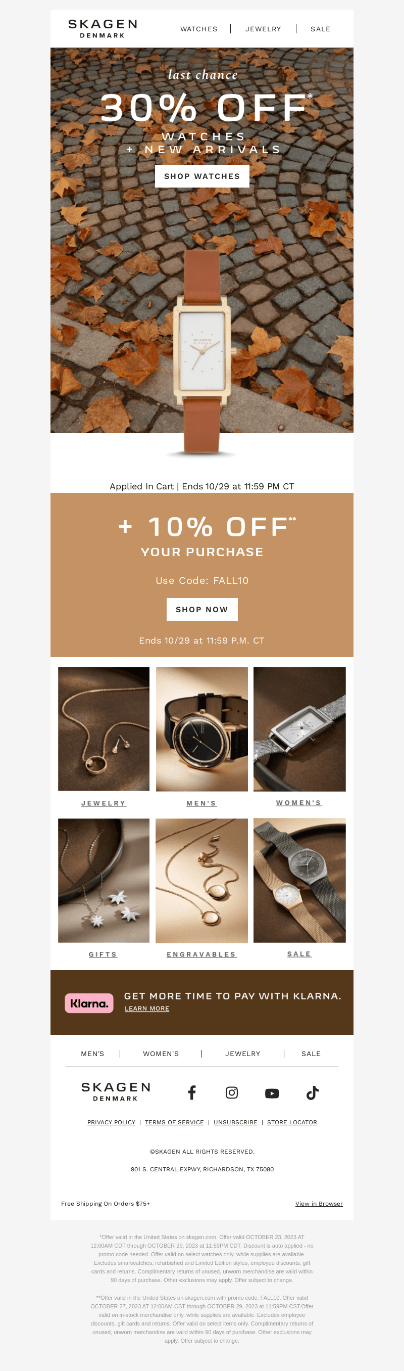 30% off watches ends tonight