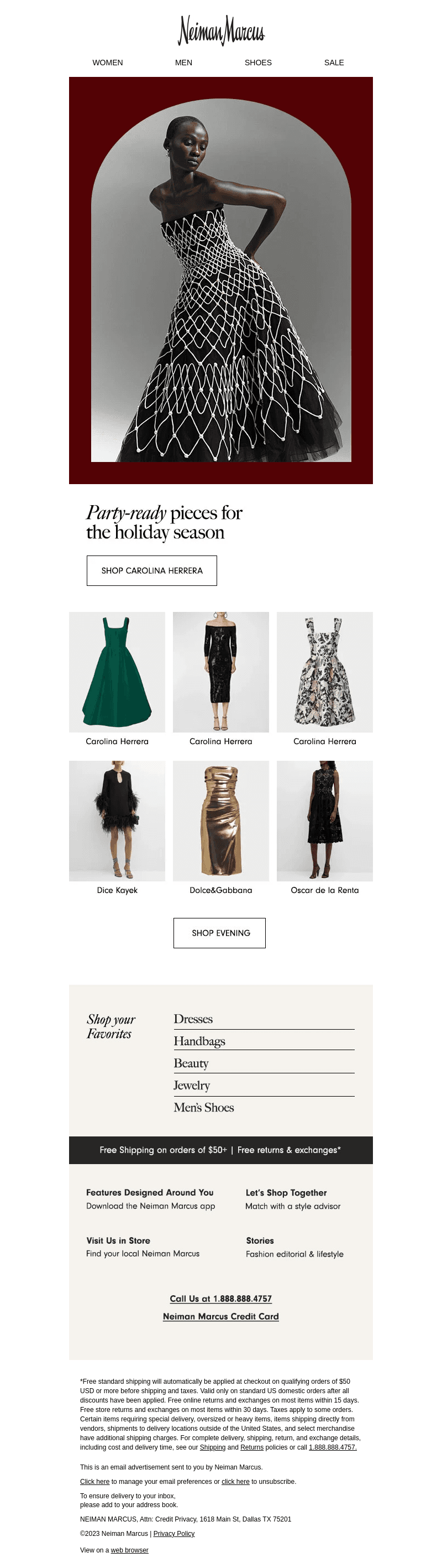 Perfect party looks from Carolina Herrera