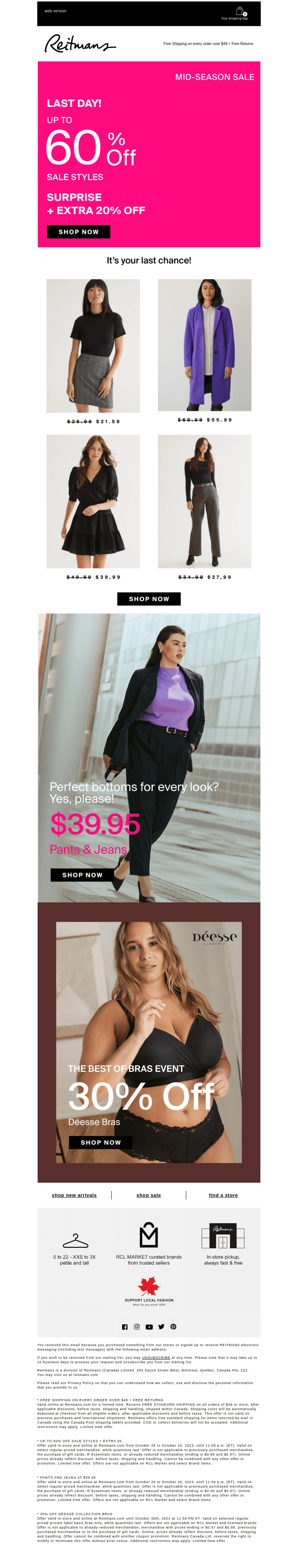 Ends TONIGHT! Up to 60% off + EXTRA 20% sale