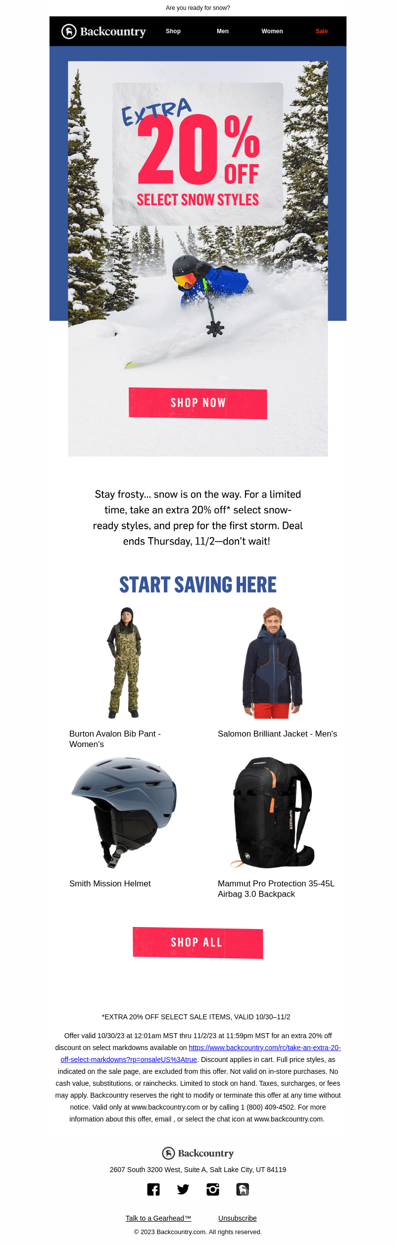 Extra 20% off winter styles!