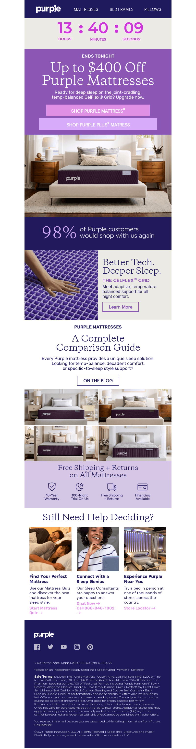 Ends Tonight: Up to $400 Off Mattresses