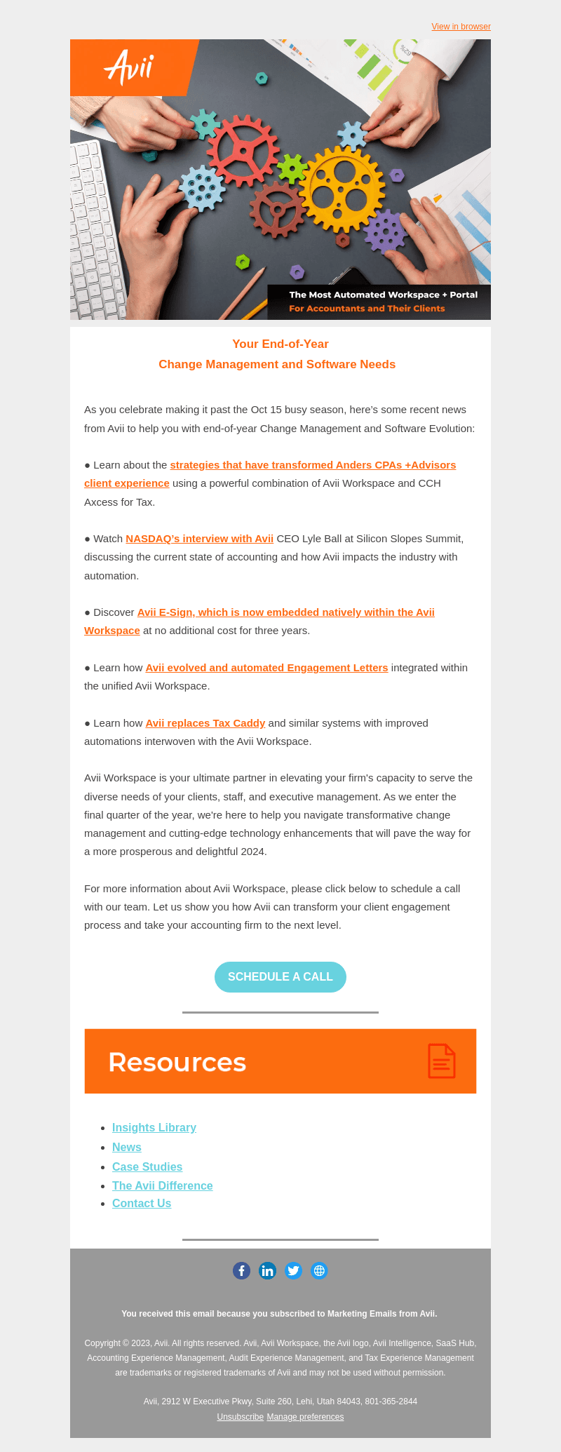 Avii email from Mon, Oct 30, 2023
