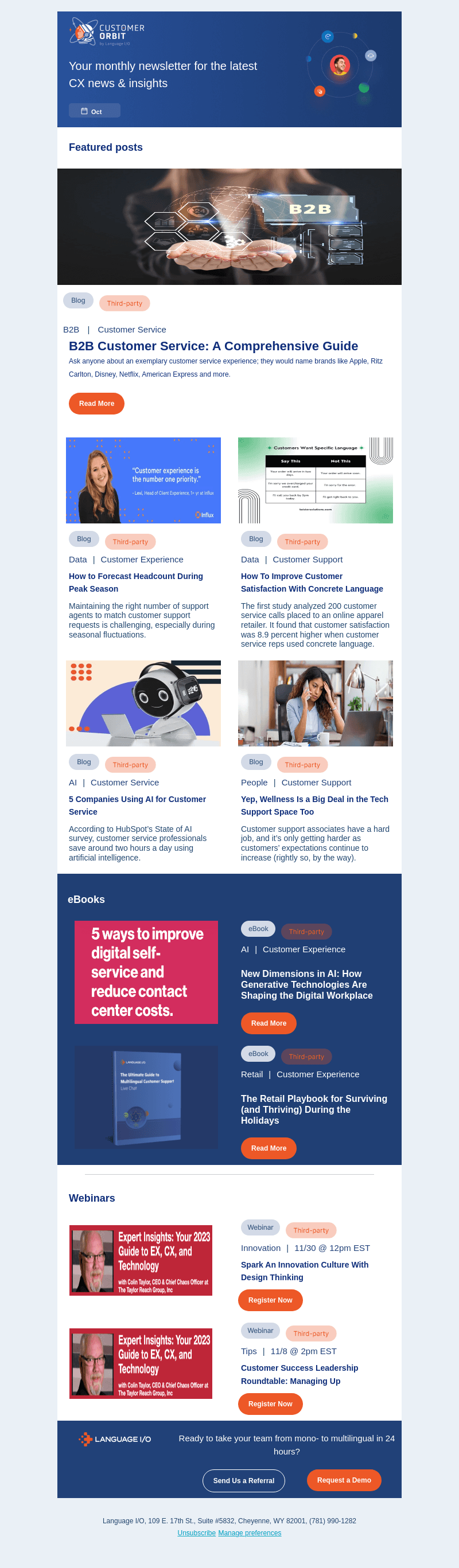 Your October Customer Orbit Newsletter is Here!