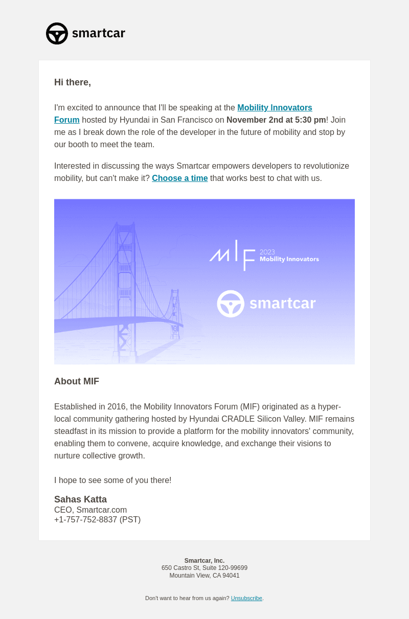 Join me at MIF hosted by Hyundai!