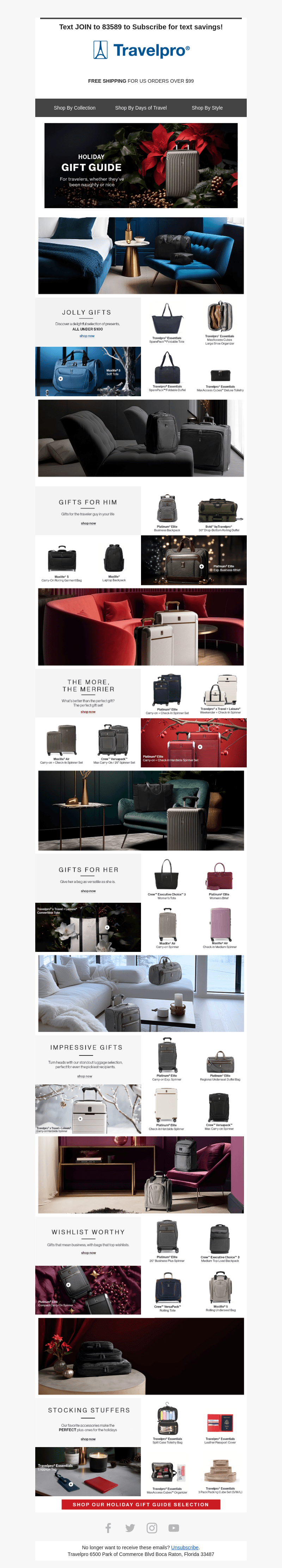 Travelpro Products email from Wed, Nov 1, 2023