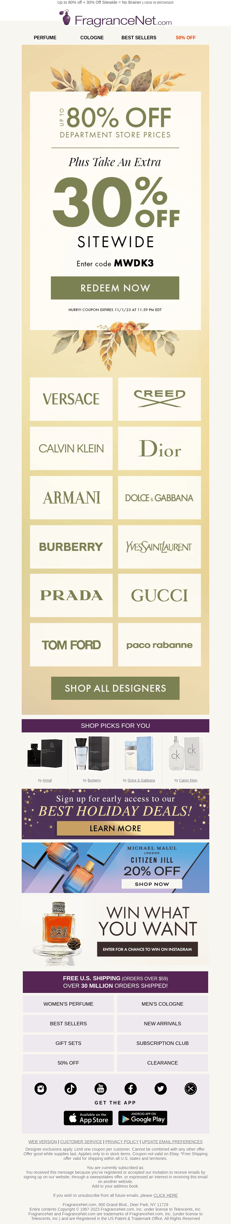 Take an EXTRA 30% OFF EVERYTHING!