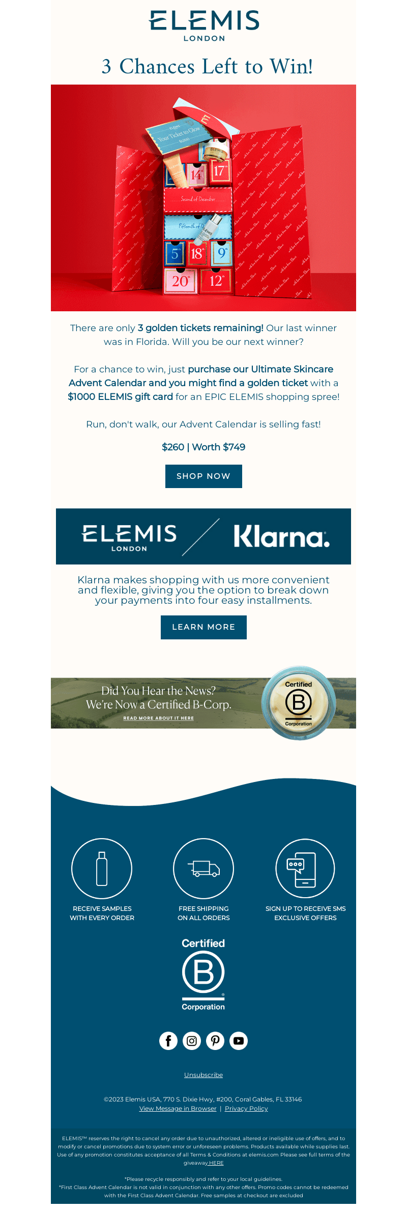 Want to Win a $1000 ELEMIS Shopping Spree?