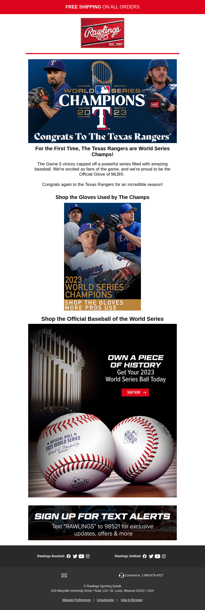 Congrats to the Texas Rangers!