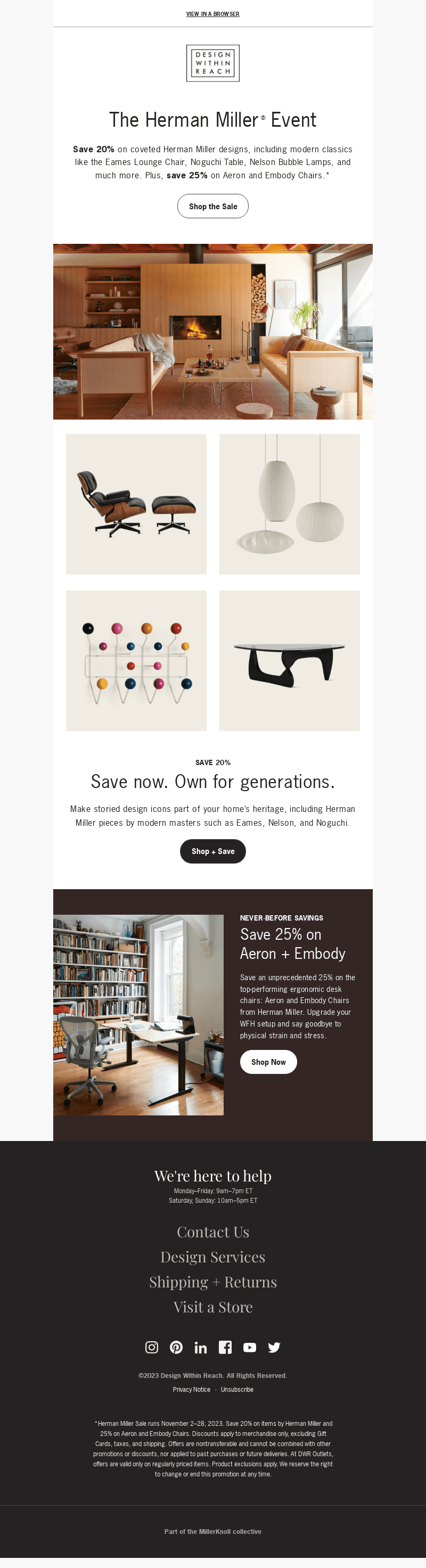 Save 20% during the Herman Miller Event