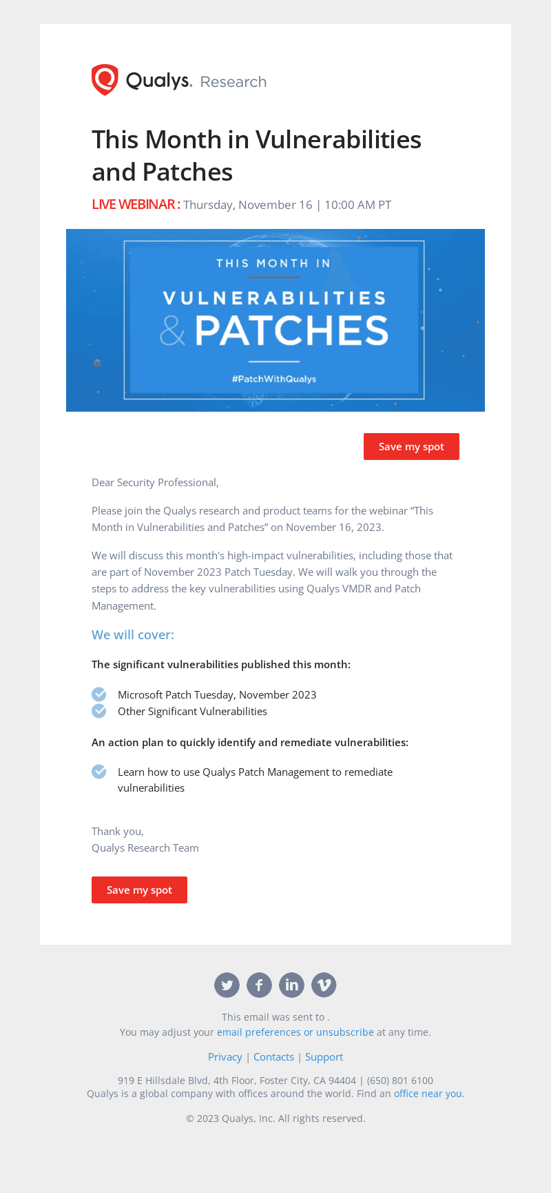 [Webcast Invite] This Month in Vulnerabilities and Patches
