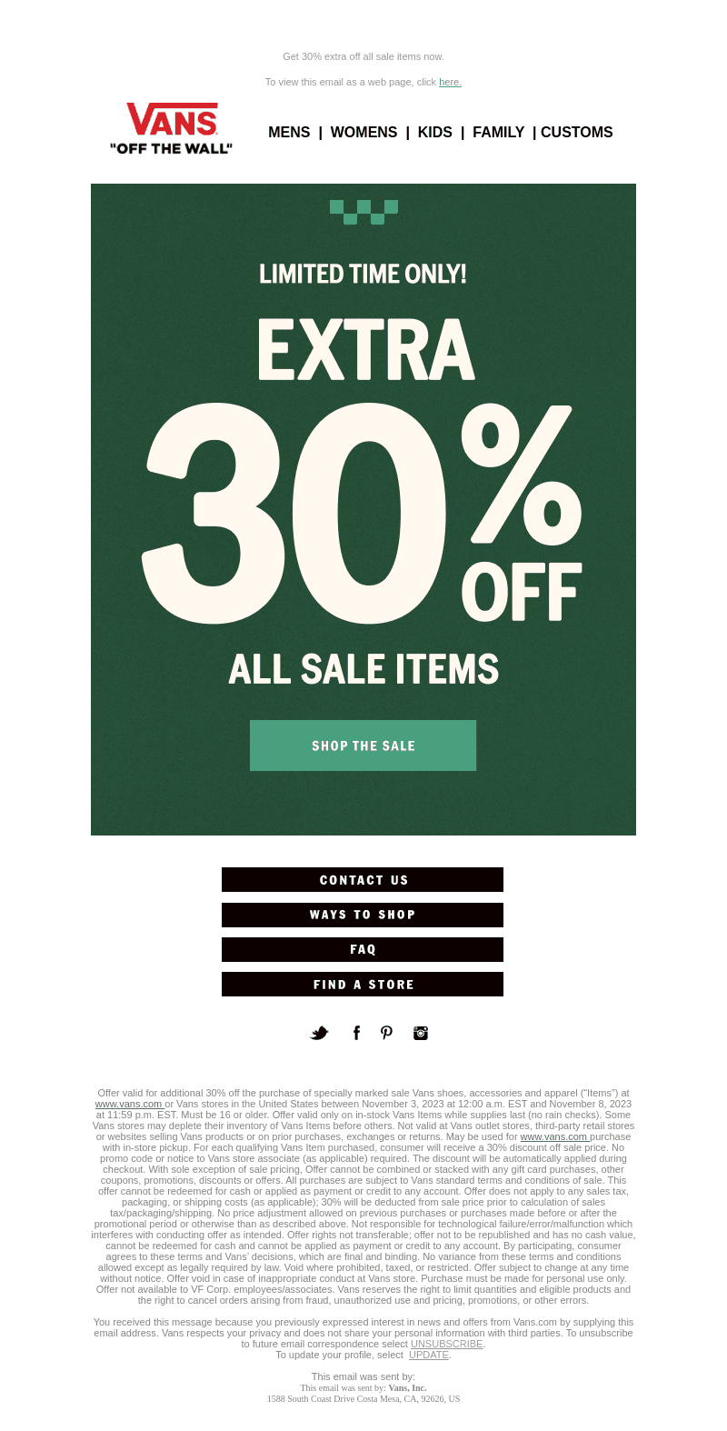 ALL SALE IS AN EXTRA 30% OFF!