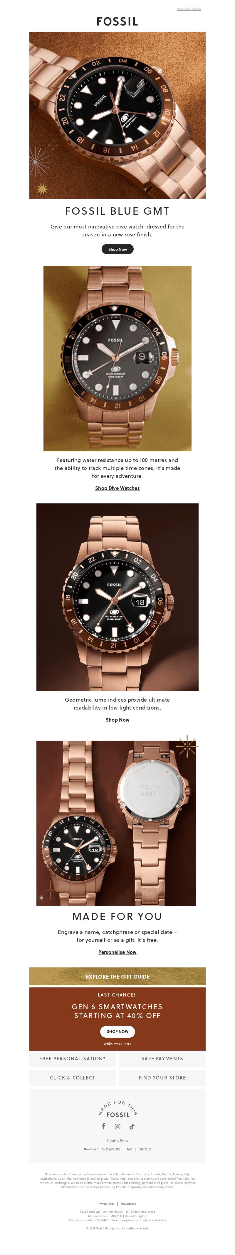 Gift Him The Fossil Blue GMT