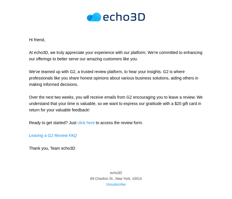 echo3D email from Fri, Nov 3, 2023