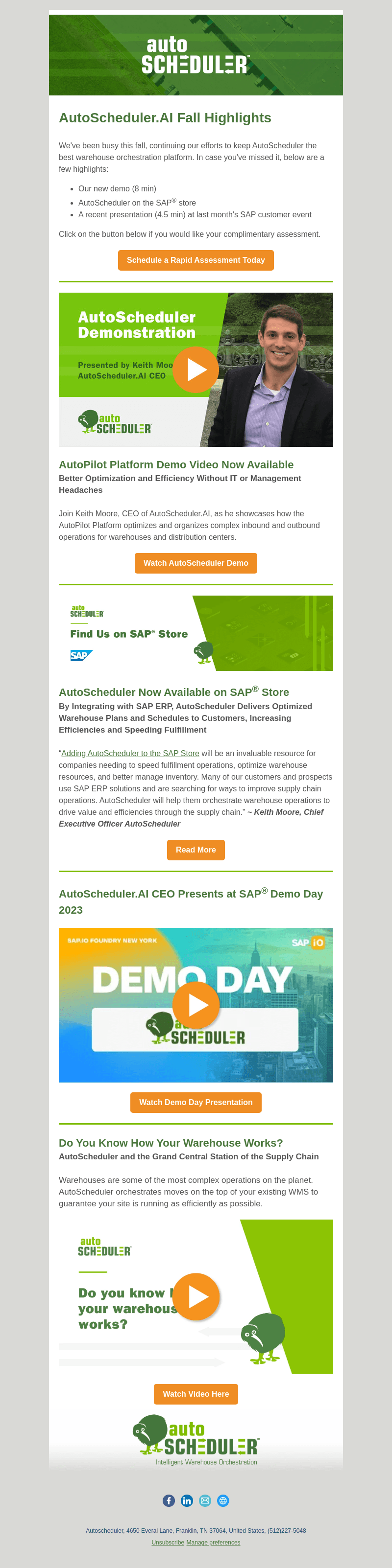 AutoScheduler.AI email from Fri, Nov 3, 2023