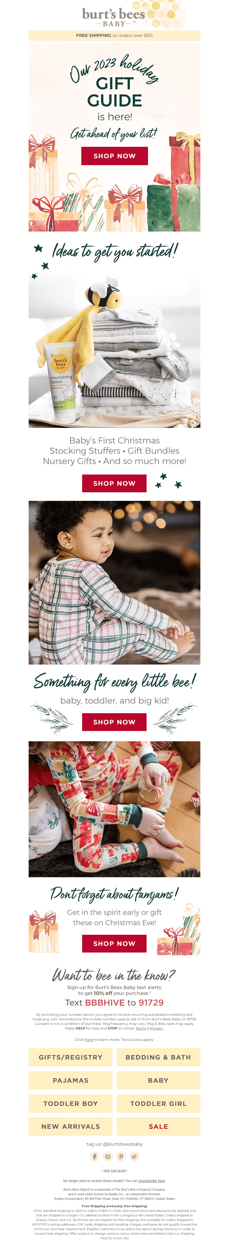 Burt's Bees Baby email from Sat, Nov 4, 2023