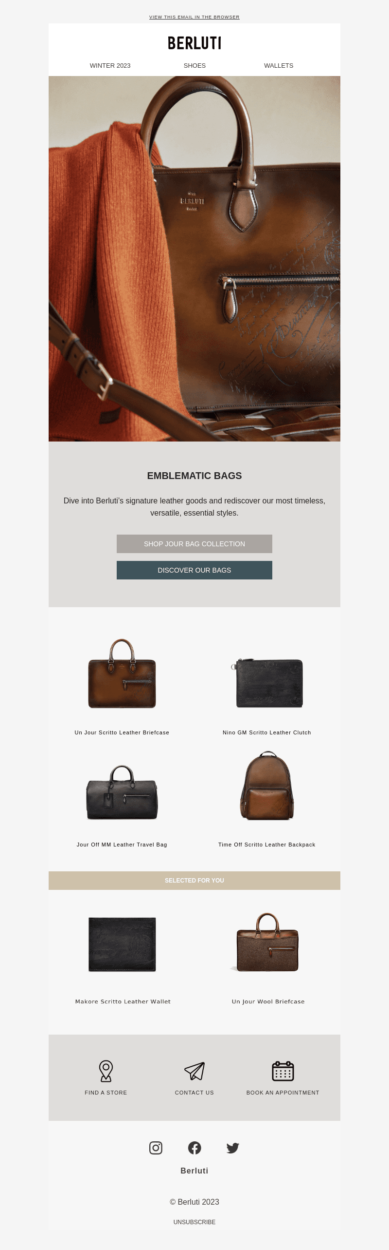 Emblematic bags only.