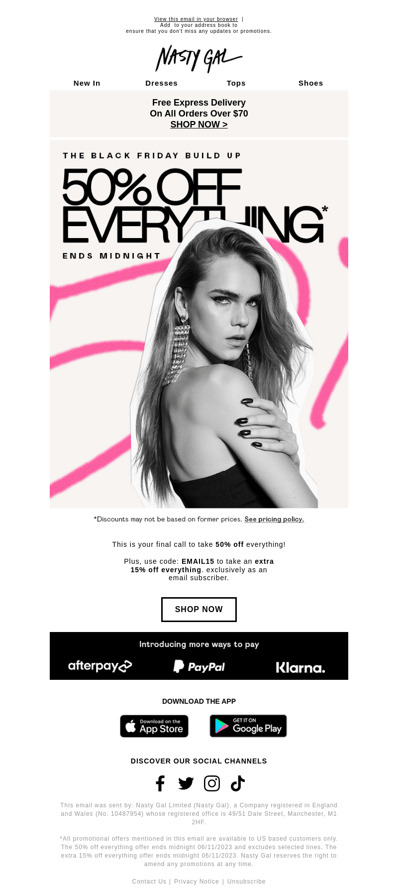 Final chance: 50% off everything 🚨