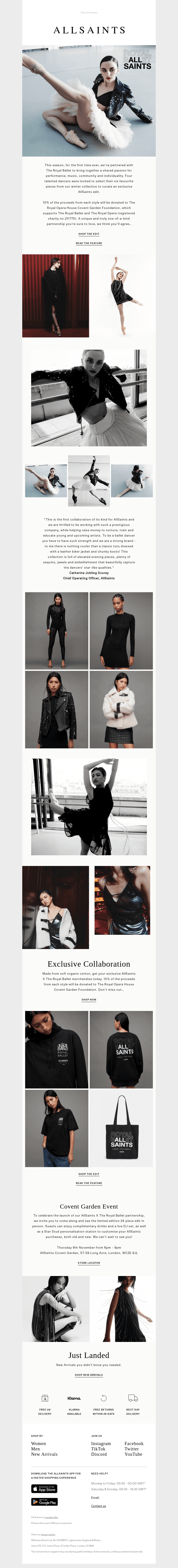 AllSaints X The Royal Ballet