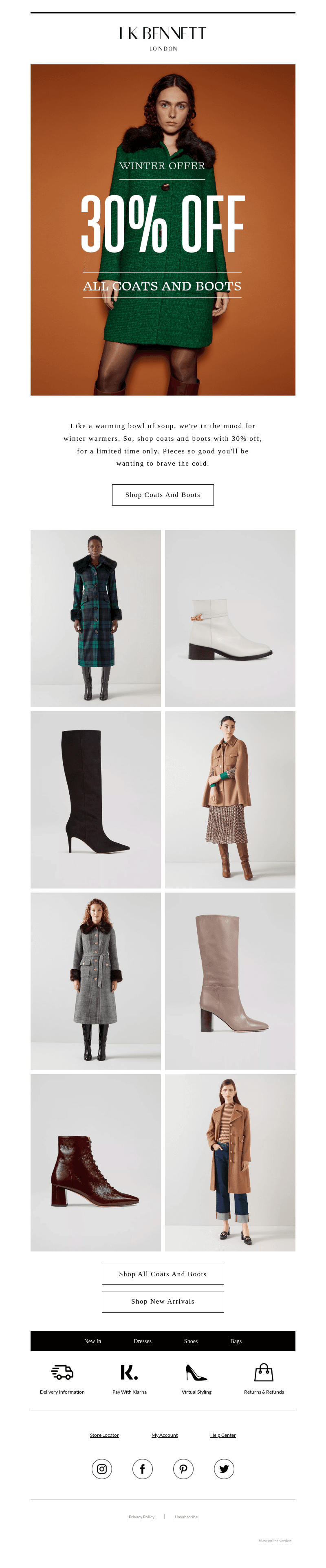 30% OFF All Coats And Boots