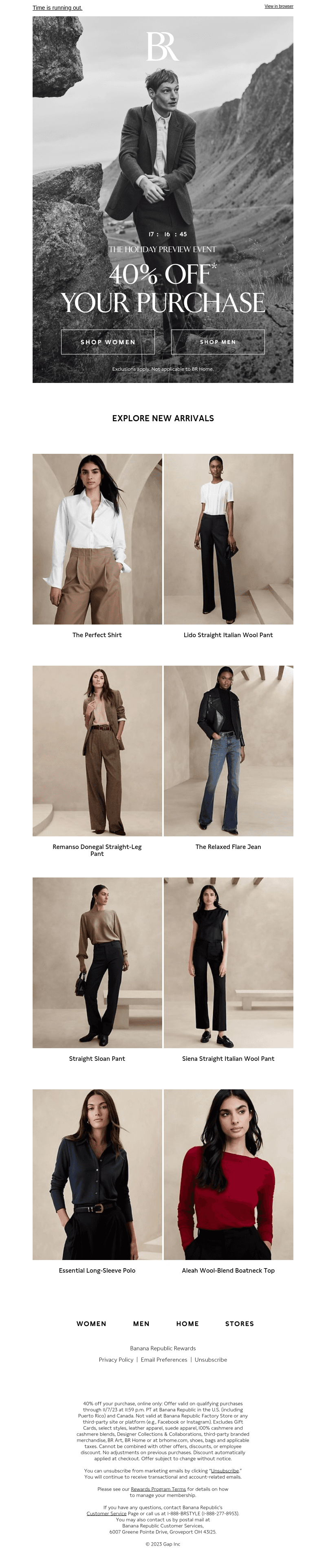 40% off your purchase ends tonight