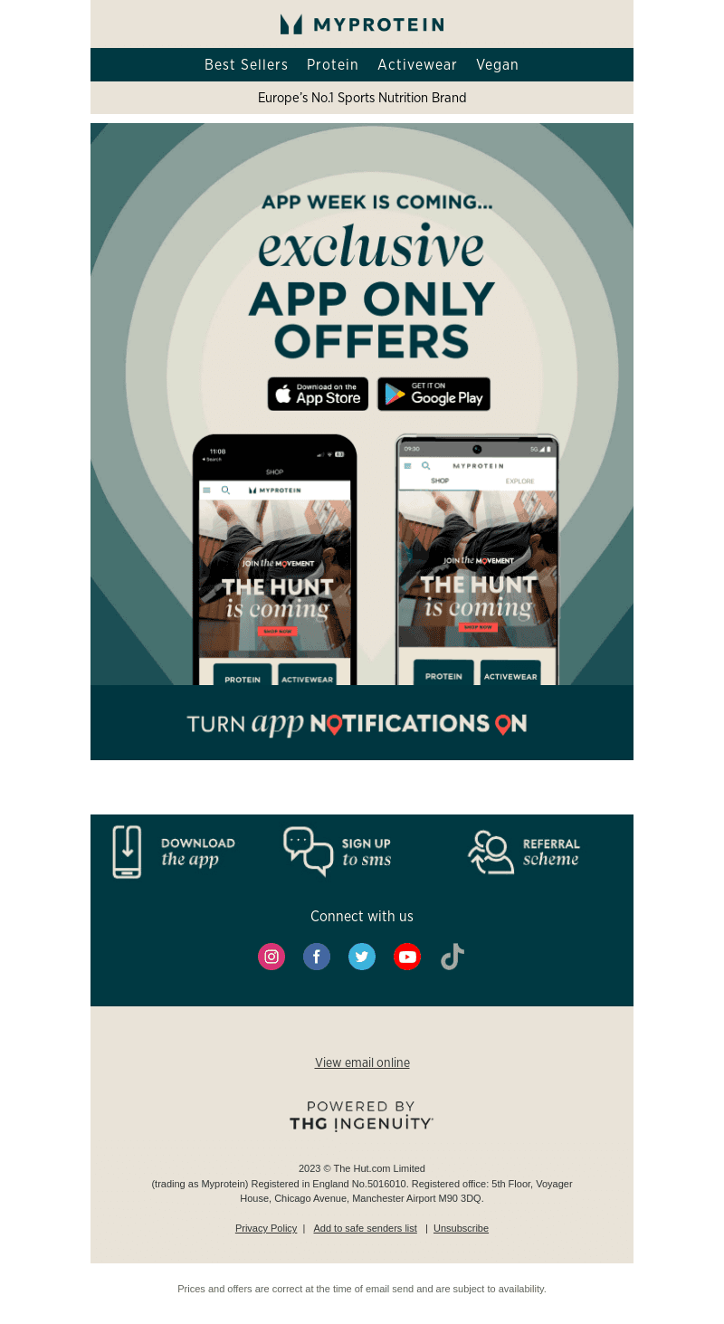 Myprotein email from Tue, Nov 7, 2023