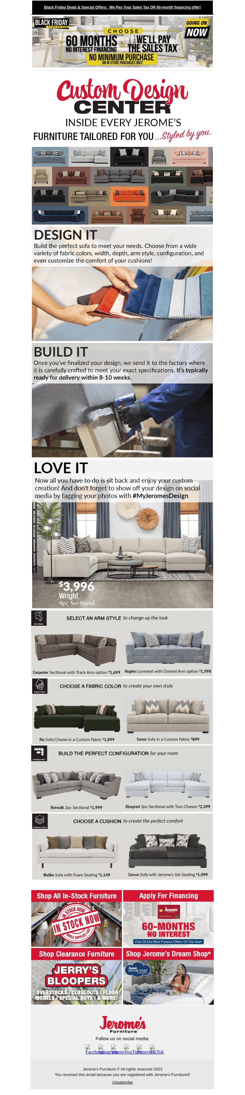 Jerome’s Custom Design Center - Create Your Perfect Living Room!