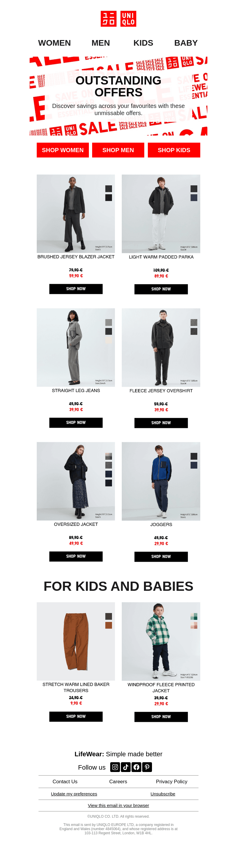 Shop offers on designer collaborations