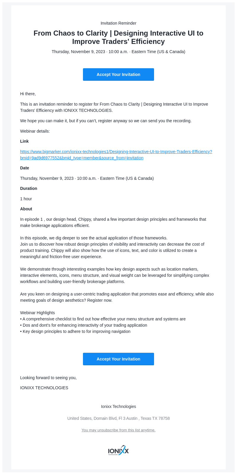 BigMarker email from Wed, Nov 8, 2023