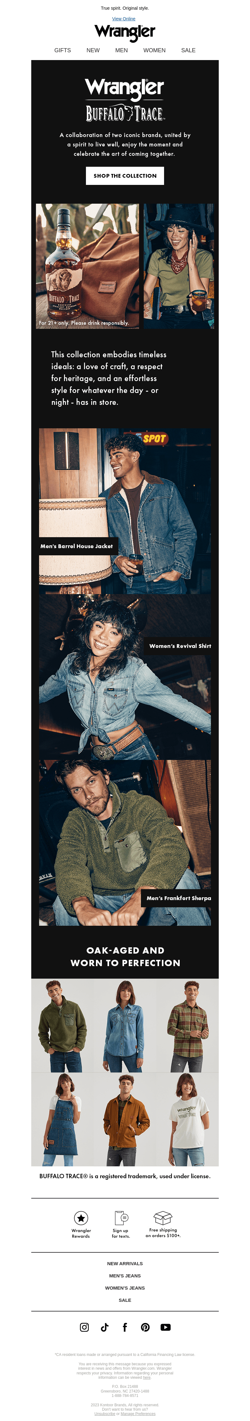 Just landed: Wrangler x Buffalo Trace
