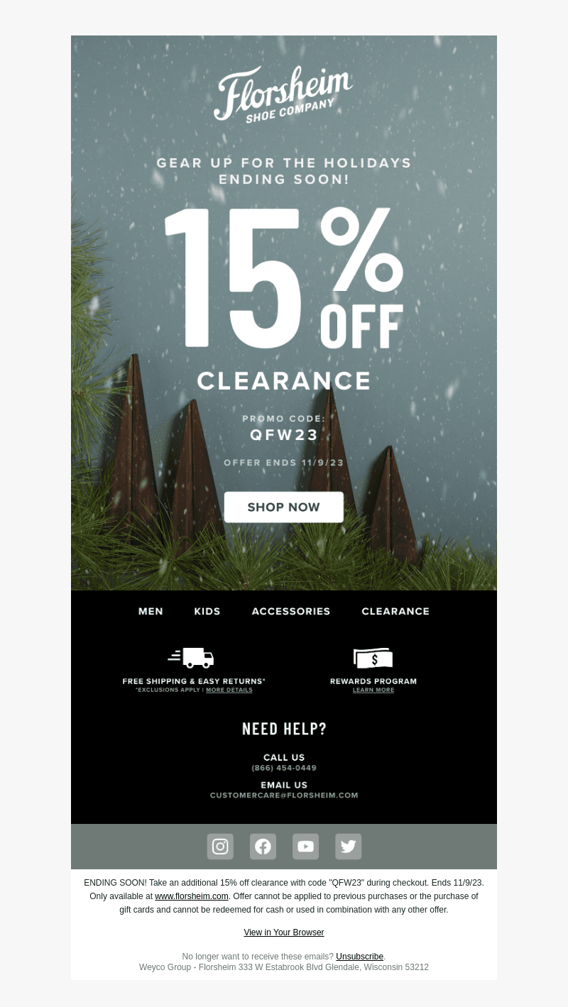 Get your holiday shopping started! 15% off clearance