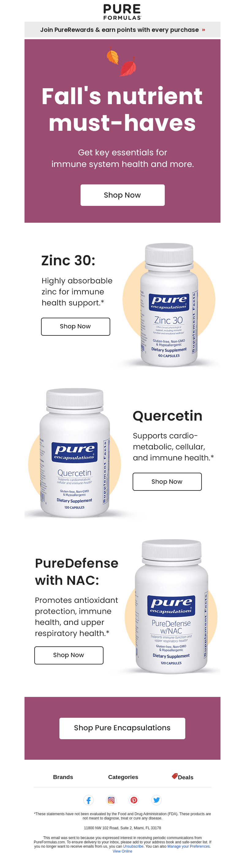 Healthy immunity trio from Pure Encapsulations