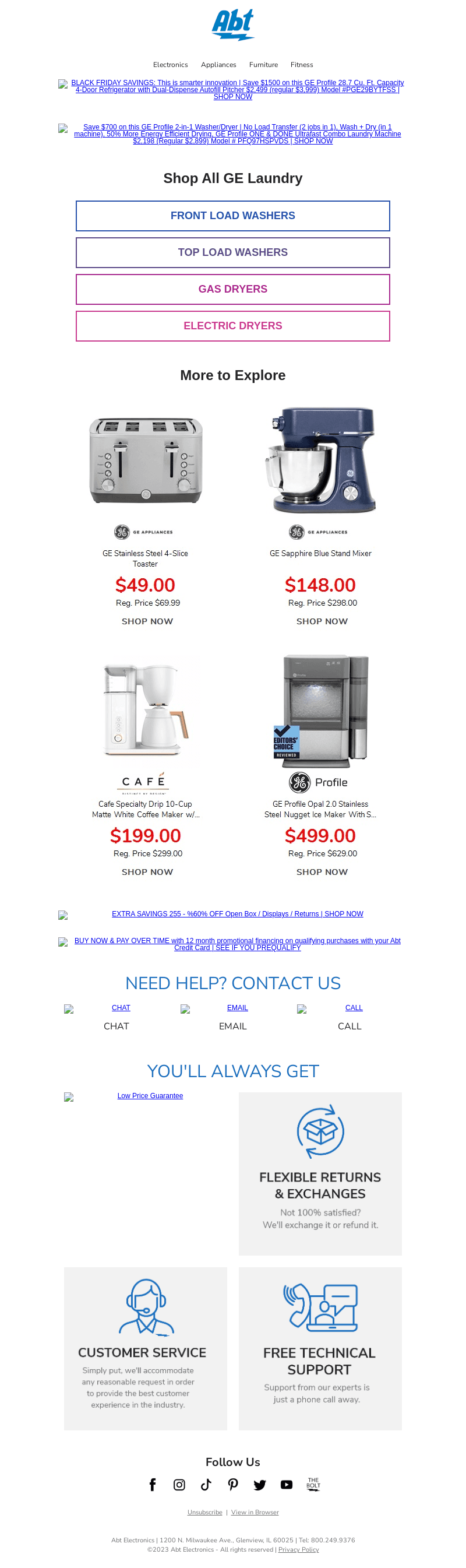 GE Profile Black Friday Savings