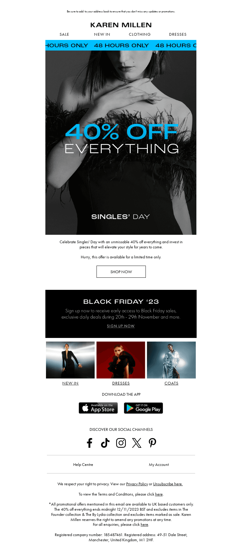 Singles' Day | 40% off everything ​