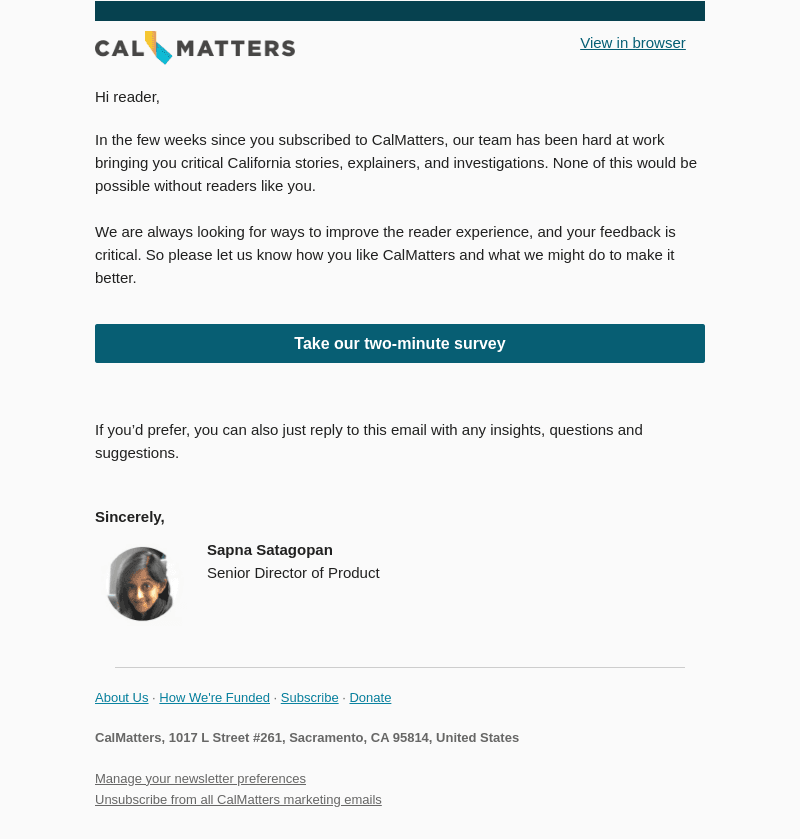 Help improve CalMatters