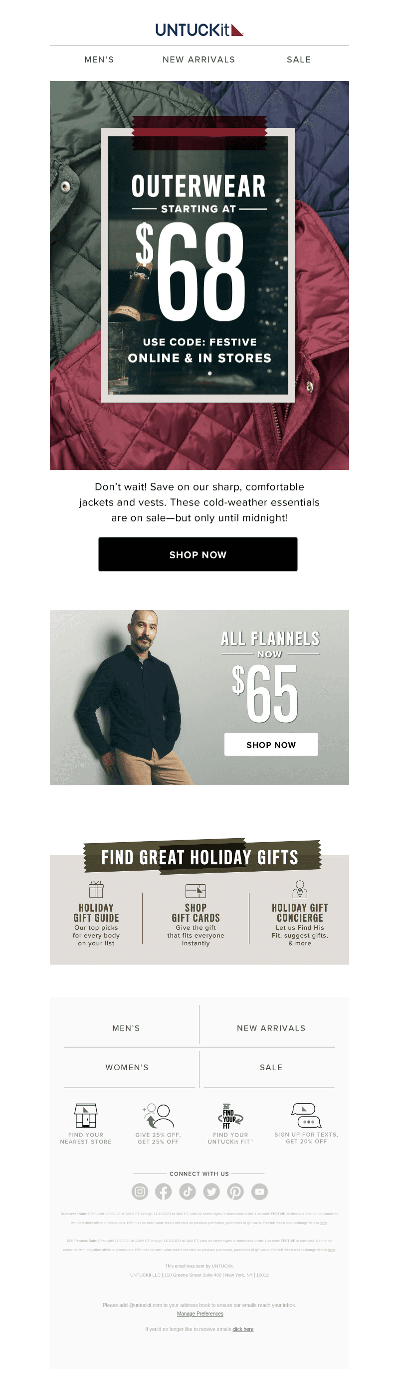 Outerwear Sale Ends Tonight!