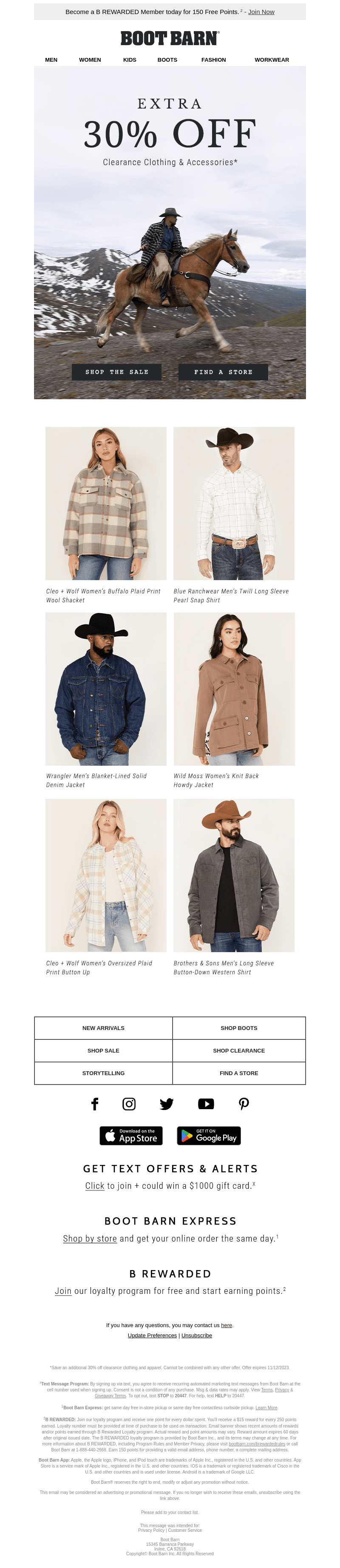 Extra 30% off Clearance Clothing Ends Tonight