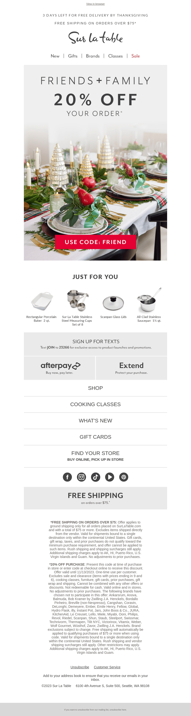 Hi there, 20% off your order* ends soon.