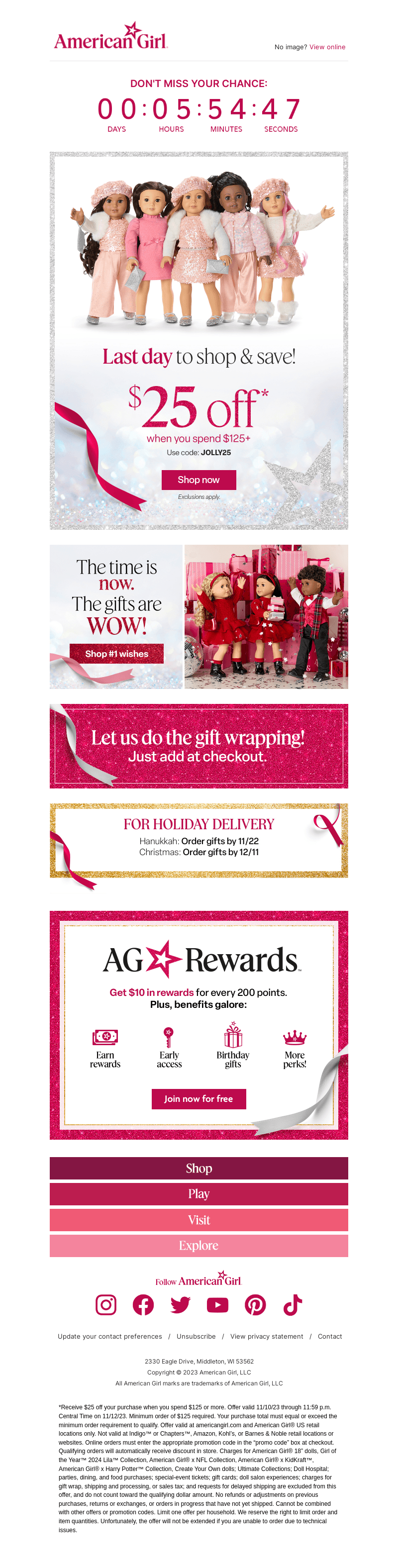 Final hours: $25 OFF