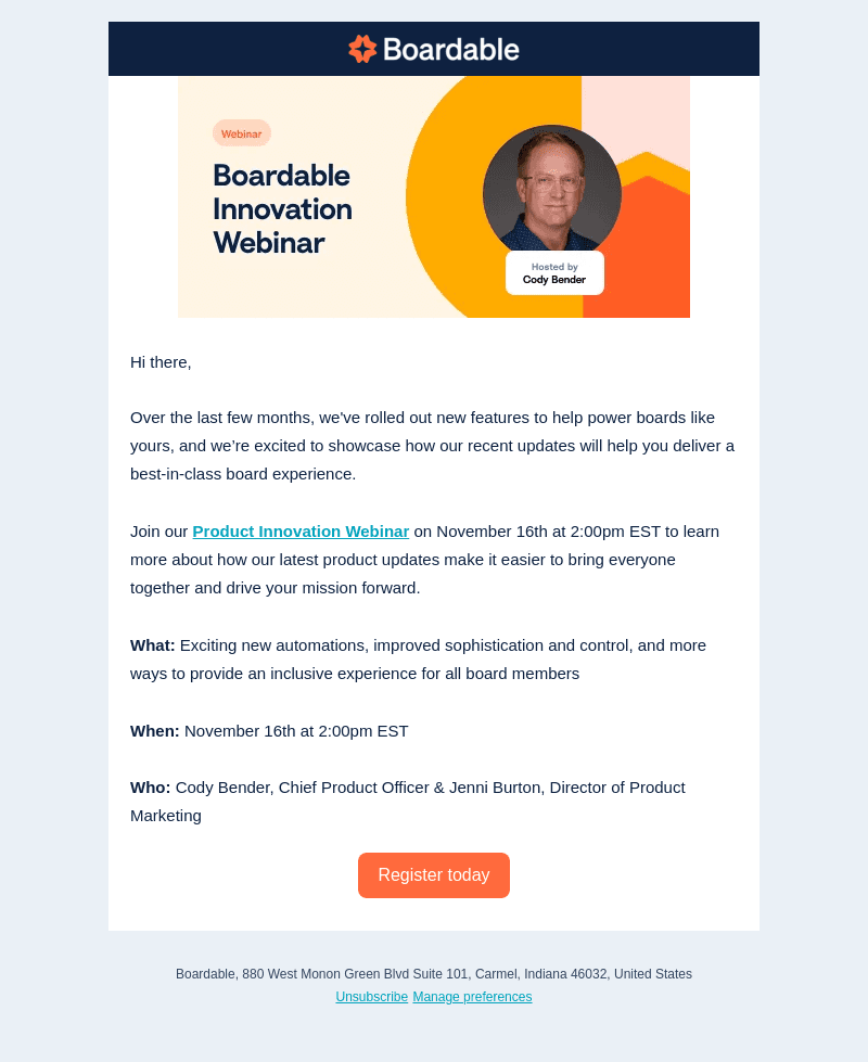 Boardable email from Mon, Nov 13, 2023