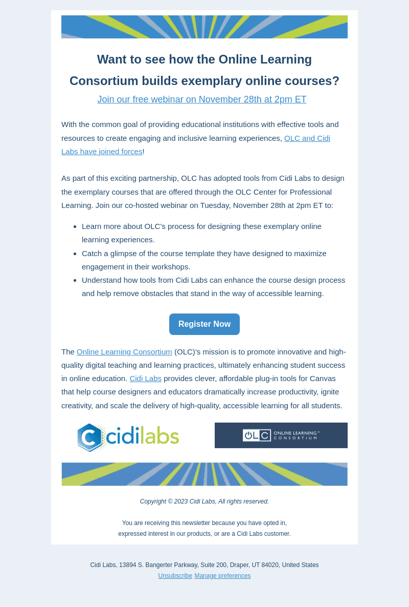 Designing an Exemplary Learning Experience - Upcoming Webinar