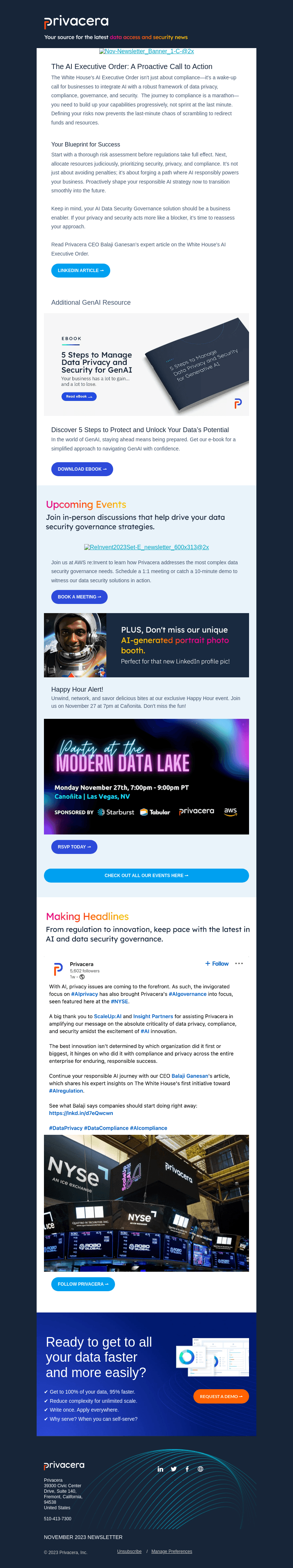 Privacera email from Tue, Nov 14, 2023