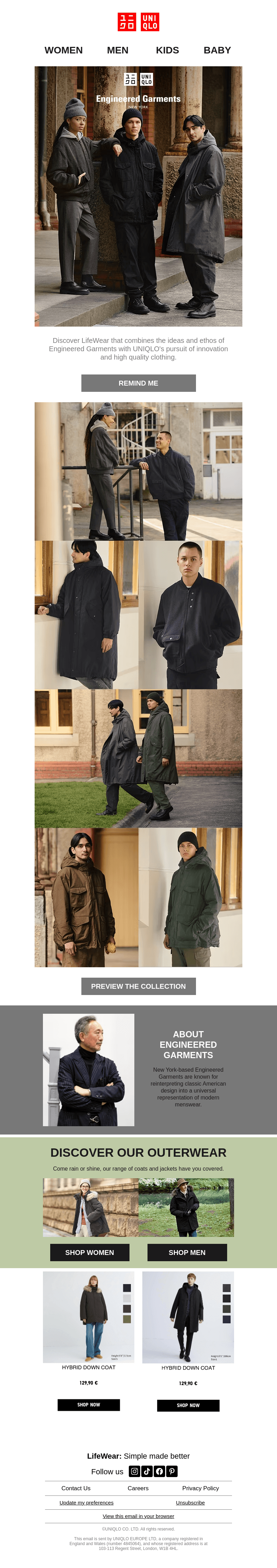Preview UNIQLO x Engineered Garments