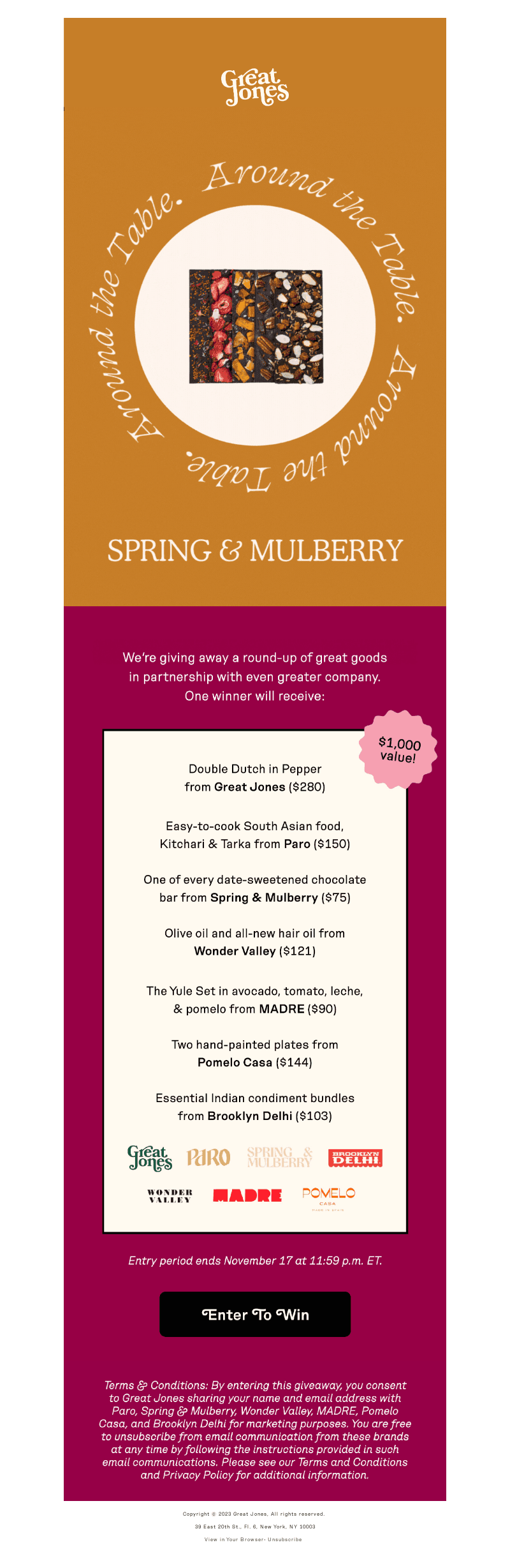 Enter our holiday SWEEPSTAKE!