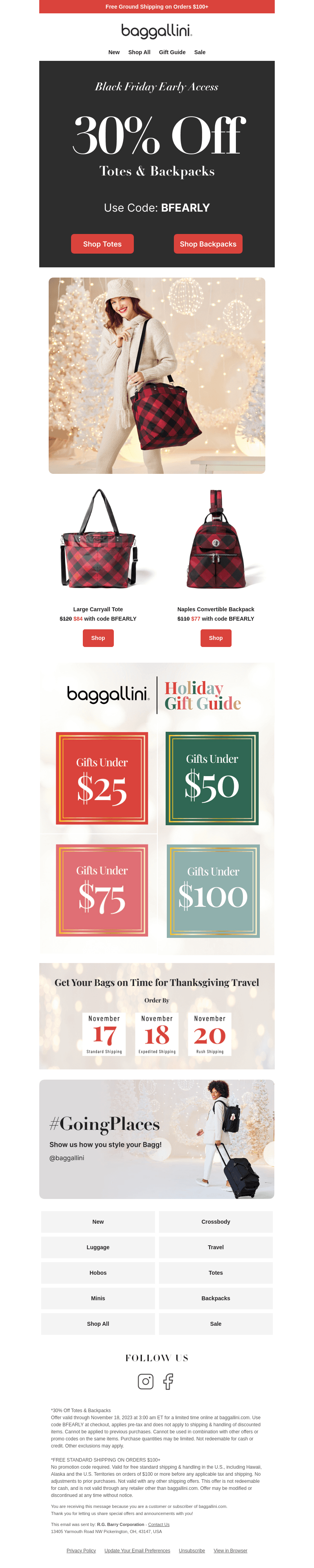 Black Friday Early Access—30% off Totes & Backpacks