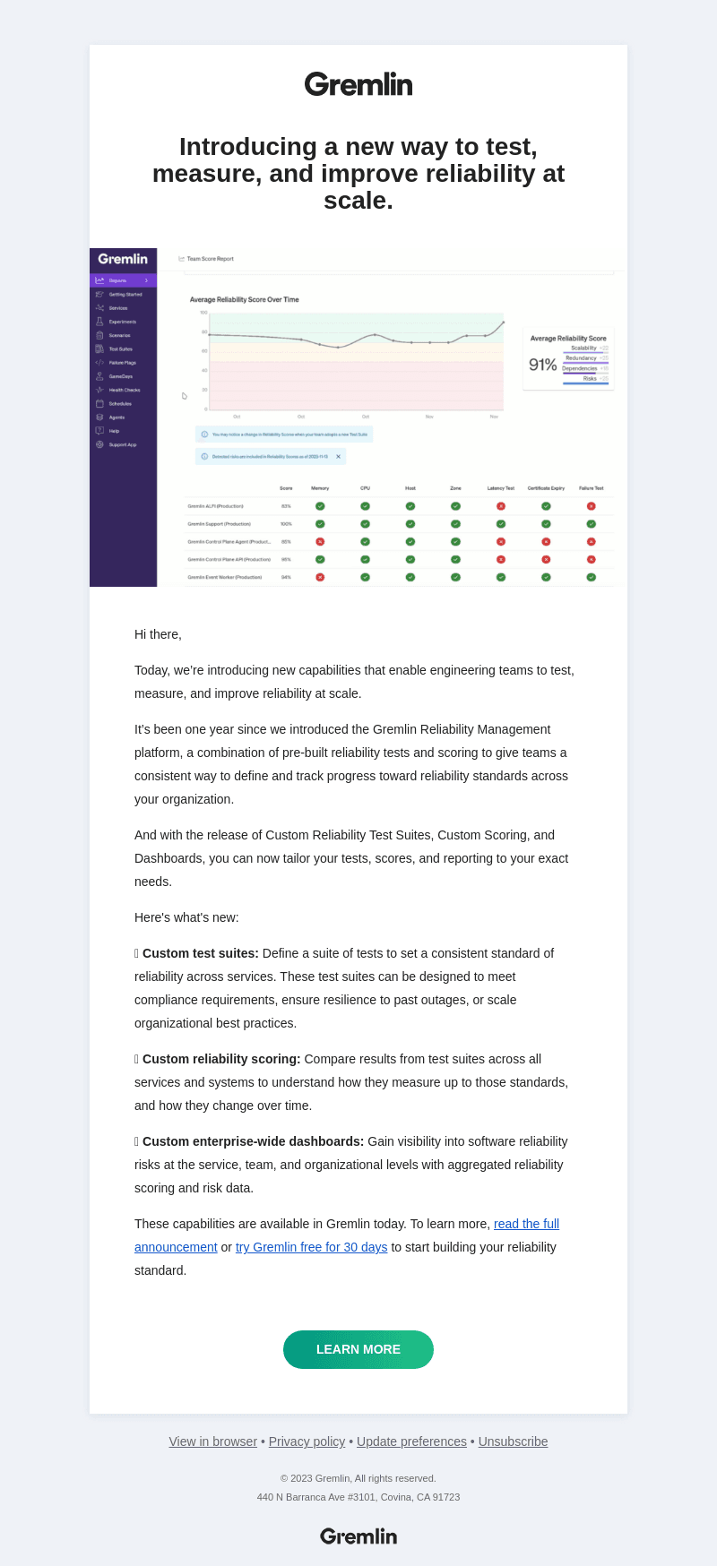 Launching today: Custom Reliability Test Suites, Scoring & More 🚀🚀