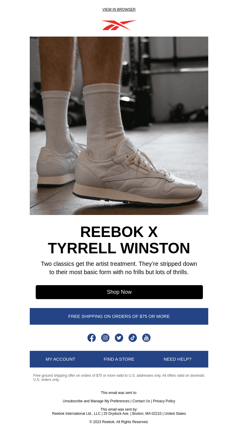 Just dropped: Reebok x Tyrrell Winston
